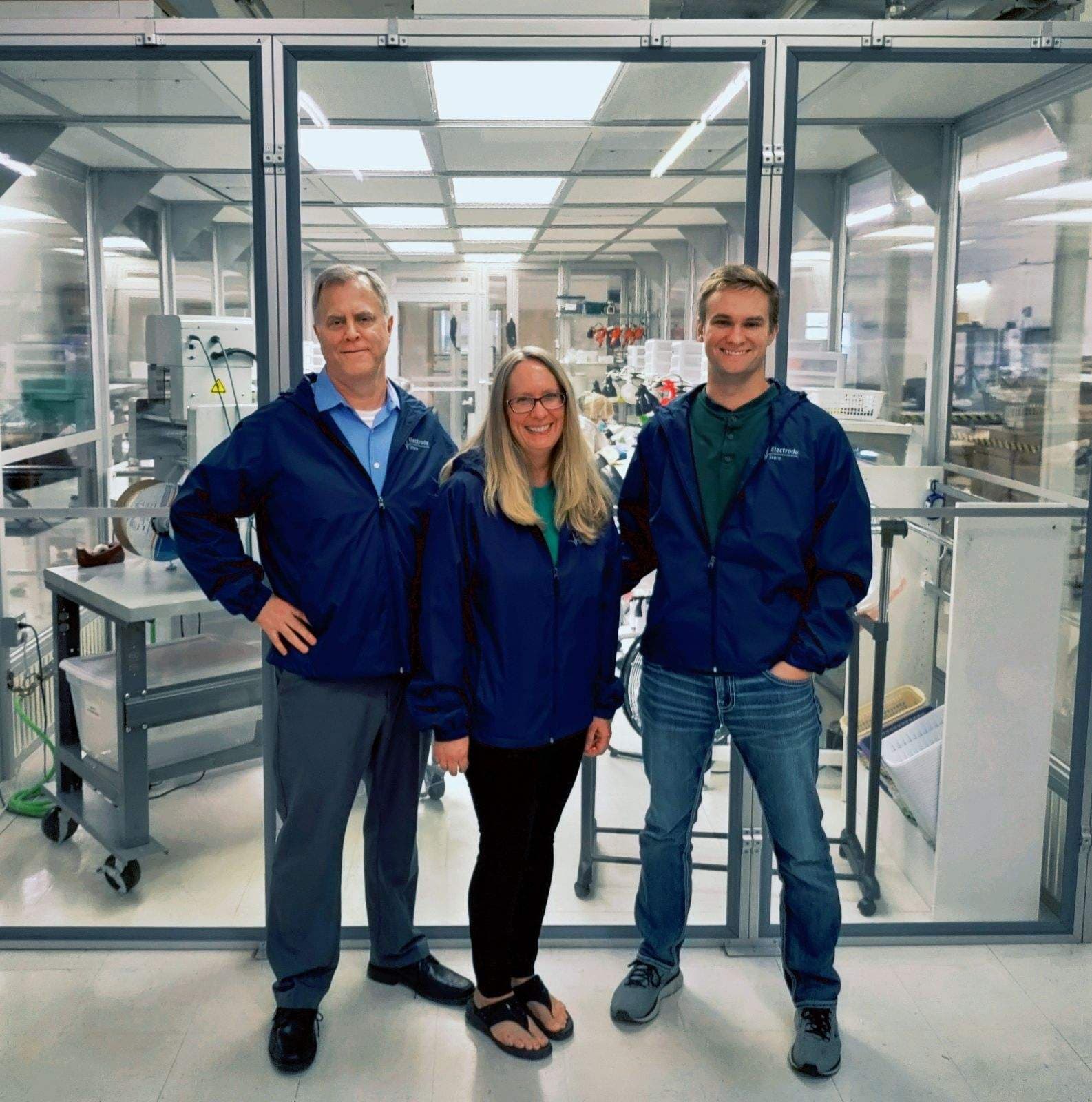 PAX team outside the medical device manufacturing cleanroom facility near Seattle